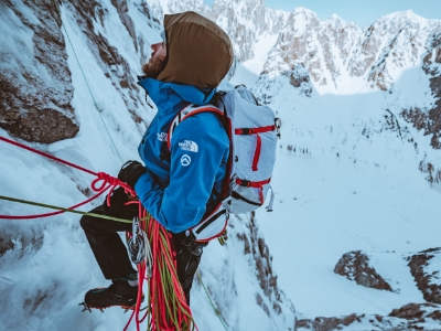 The North Face athlete winter mountaineering